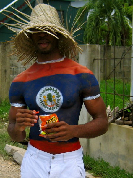 painted flag on body